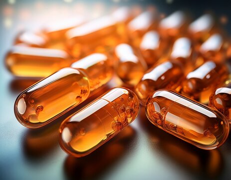 translucent orange capsules innovative pharmaceuticals for health and wellness vitamins and supplements for energy biochemical research organic ingredients for optimal bioavailability and efficacy