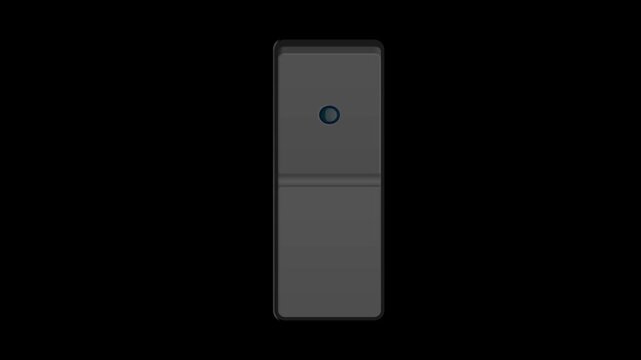 Vertical Position Dark Gray Power Switch on Horizontal Background. Modern Upright Toggle Switch Animation 16:9 Landscape Asset.