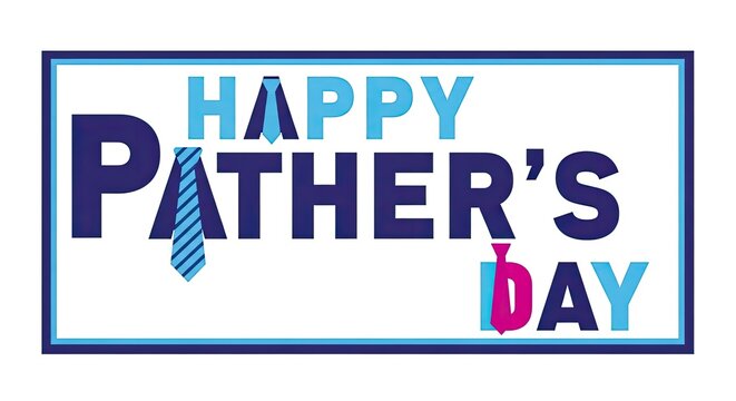 Happy father's day typography with necktie graphic celebration card design