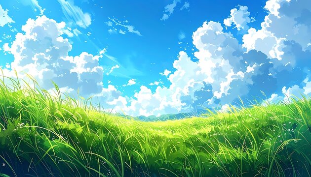 Sunny meadow expanse