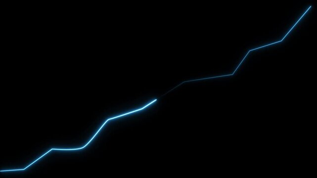 Abstract neon arrow growth , success concept. Profit growing icon animation. Growing business graph symbol .  financial data view business graph up arrow