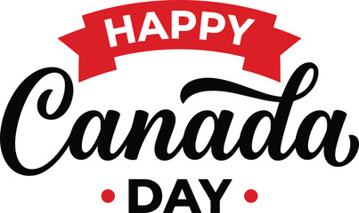 Vibrant canada day greeting with red and black text © Anika