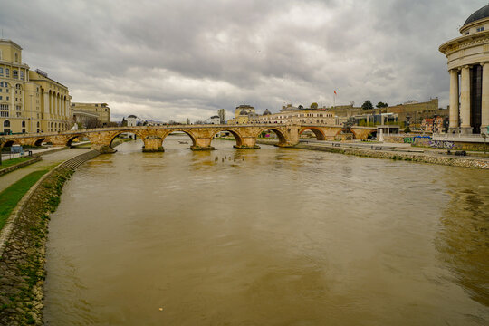 architecture un Skopje , North Macedonia , museum , monuments and bridge