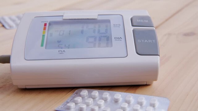 Digital device measuring blood pressure and pulse, ideal for personal health and hypertension monitoring