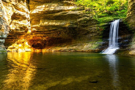 Cascade Falls in Lower Dells Canyon at Matthiessen State Park Illinois