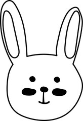 Obraz premium Bunny Face Outline Sticker for Easter Design