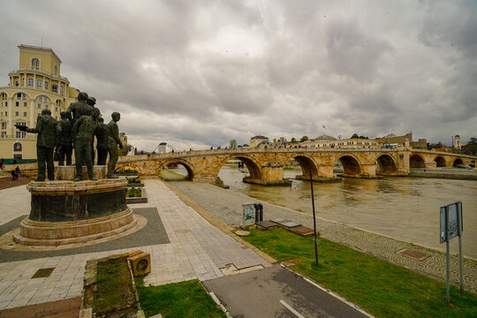 architecture un Skopje , North Macedonia , museum , monuments and bridge