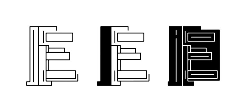 Three Styles of Text Alignment Icons: Left, Center, Right Justification Symbols, Vector Graphics for Design and UI