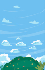 Obraz premium Soft Cloud Valley Landscape With Green Hills