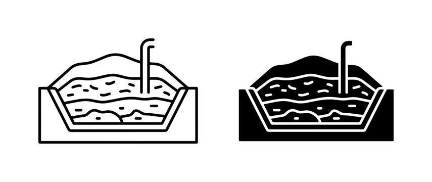 Compost Bin Icon Set, Organic Waste Decomposition, Garden Soil Fertilization, Eco-Friendly Recycling Symbols