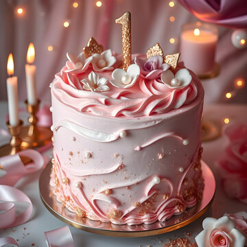 Tarta Elegante con Perlas y Decoraci&oacute;n de Fantas&iacute;a