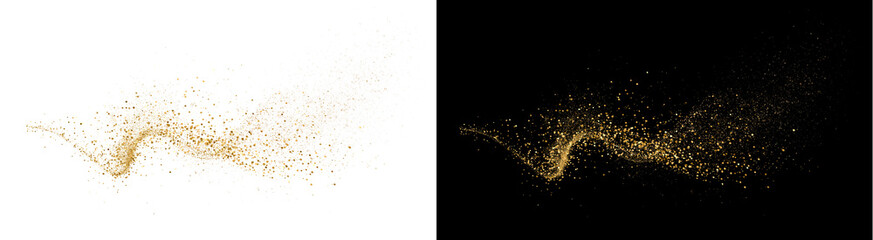 PNG  image of Golden glitter dust on transparent background © Nurun Nahar
