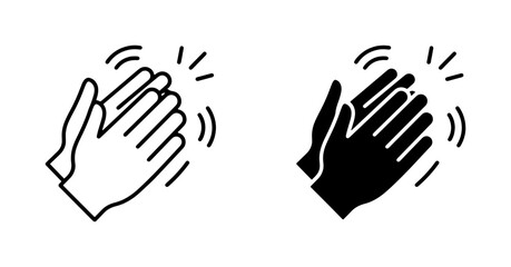 Fototapeta premium Applause Icons, Clapping Hands Vector Set, Celebration and Approval Symbols, Recognition Graphic Elements