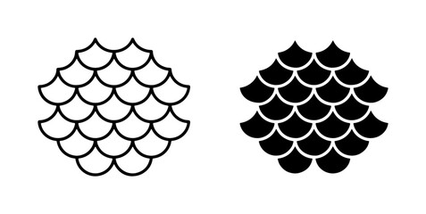 Scales Pattern Vector Icons, Fish Scale Texture Graphic Elements, Reptile Skin Motif, Mermaid Tail Design, Seamless Background Shapes © Akash