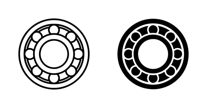 Ball Bearing Icons, Mechanical Components, Industrial Parts, Engineering Elements, Precision Machinery, Smooth Rotation, Metal Hardware, Technical Illustration, Vector Graphics