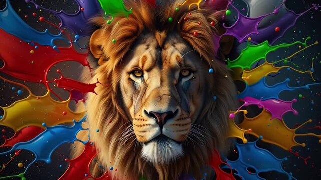 A majestic Siberian Bengal tiger with striking black stripes and intense eyes prowls through the jungle and rain-soaked park, showcasing the dangerous beauty of this wild feline predator in nature