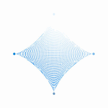 Abstract Blue Diamond Shape with Dots and Points