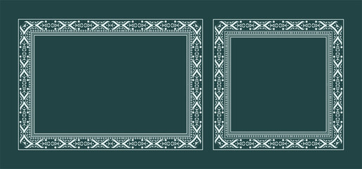 Naklejka premium Elegant Ornamental Border Frame Vector Design Set