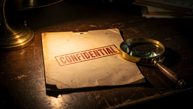 Confidential File Folder on Detective Desk
