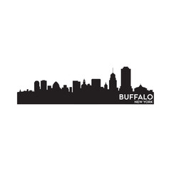 Fototapeta premium buffalo new york skyline silhouette against white background