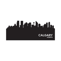 Fototapeta premium calgary skyline silhouette on white background with city name
