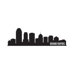Obraz premium grand rapids michigan skyline silhouette on white background