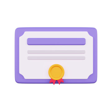 3d redner diploma icon with stamp