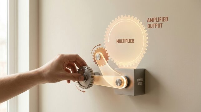 Person opening a door signifying new opportunities and operational leverage multiplier for business growth and success