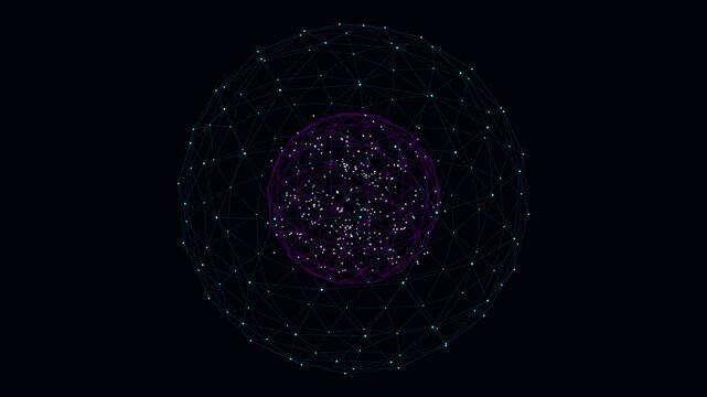 Premium Glowing AI Neural Network Quantum Core Pulsing Tech Seamless Looping Background