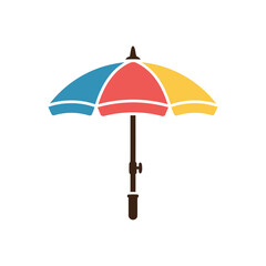 Obraz premium Colorful Beach Umbrella Illustration Isolated on White Background for Summer Design