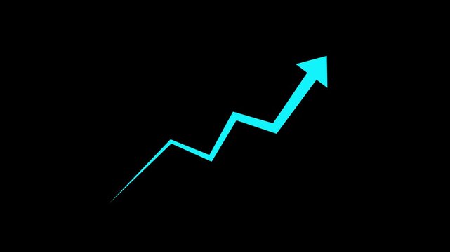 icon arrow growth up and down icon animation background on black background