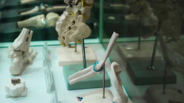 Human spine with titanium rods and screws used for spinal fusion surgery