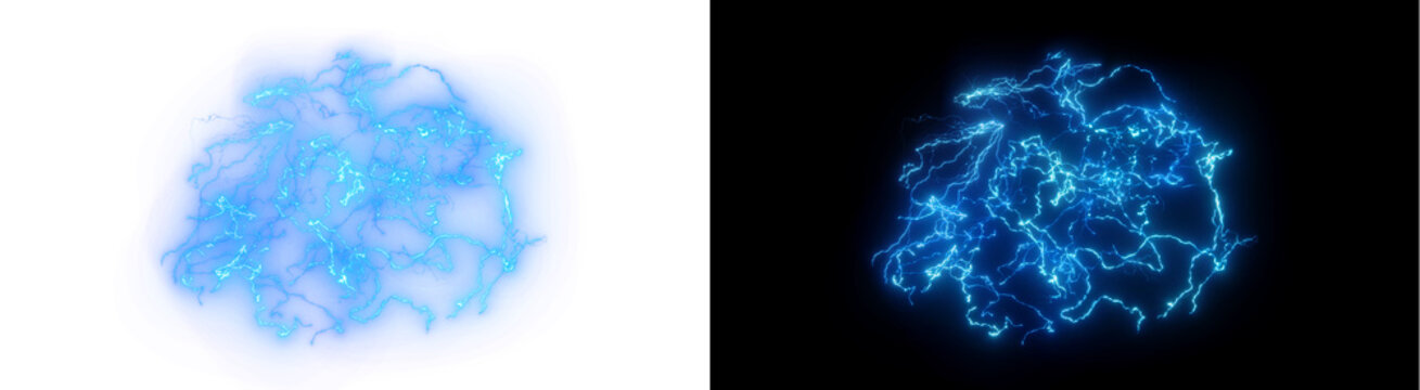 PNG image of&nbsp;Blue electrical energy sphere on white background
