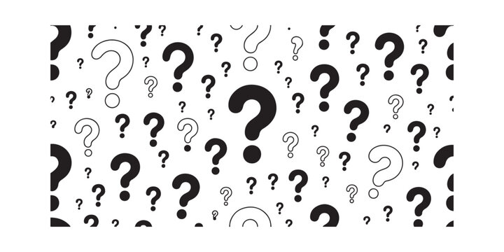 Mixed Style Question Marks Pattern Illustration