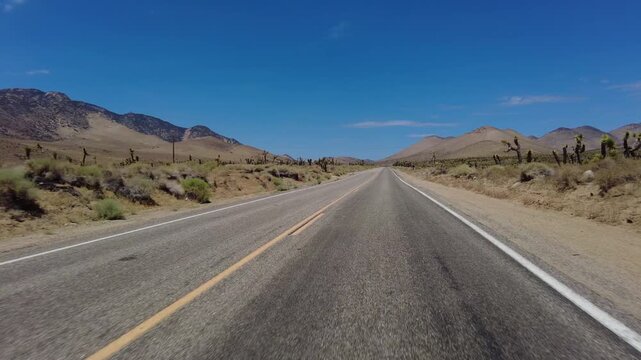 Eastern Sierra to Lake Isabella Highway 178 Eastbound 01 Front View MultiCam Driving Plate California USA