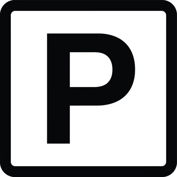 Parking sign with letter p information transportation