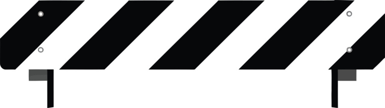 Black and white striped barrier for road construction
