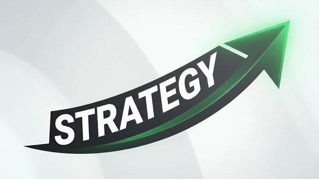 Strategy concept featuring upward arrow symbolizing growth success business planning development progress achievement for effective strategy and business development success growth planning