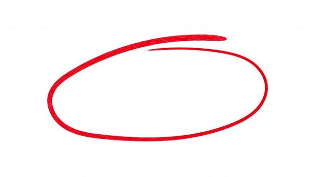 Hand-drawn red circle animation loop highlight and emphasis overlay for presentations