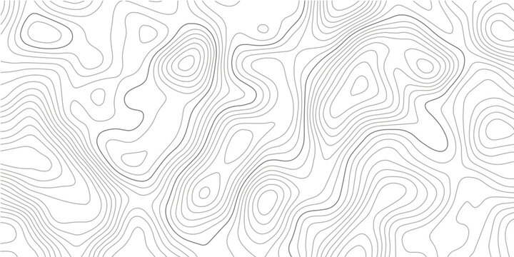 Abstract black and white topographic contour pattern featuring flowing terrain curves and wavy lines that resemble wood grain or fingerprint textures in a clean modern map style design.