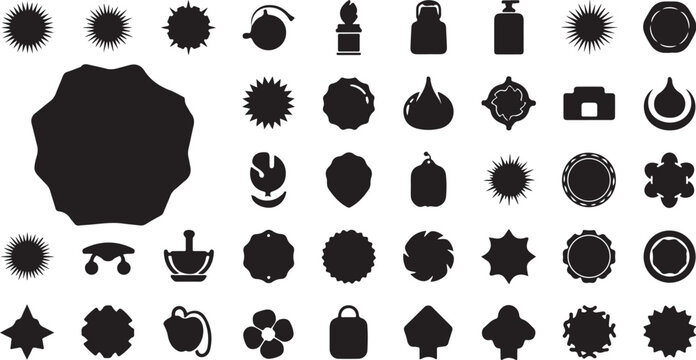 Various abstract organic and utilitarian silhouette shapes