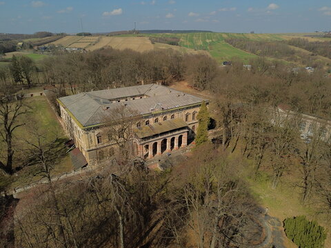 Aerial flight in Spring, Pilica Palace drom drone