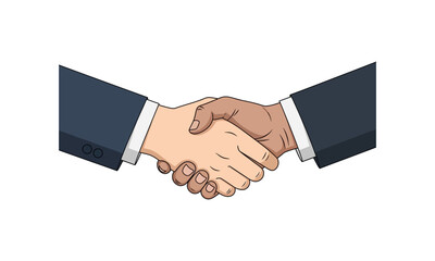 Obraz premium Business handshake silhouette not present two suited arms shaking hands