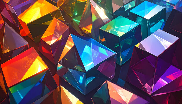 Colorful geometric prism abstract