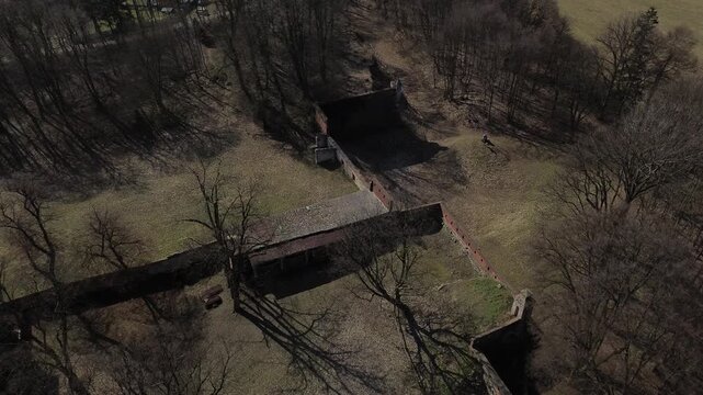 Aerial flight in Spring, Pilica Palace drom drone