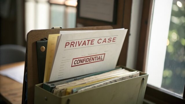 Confidential File in an Organized Office Environment with Papers