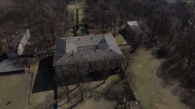Aerial flight in Spring, Pilica Palace drom drone