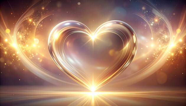 Glowing heart on abstract background