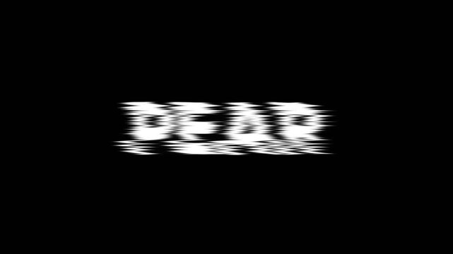 Clean and bold pear text animation with rough white letters on black background, ideal for food themes, fruit branding, and creative typography visuals.