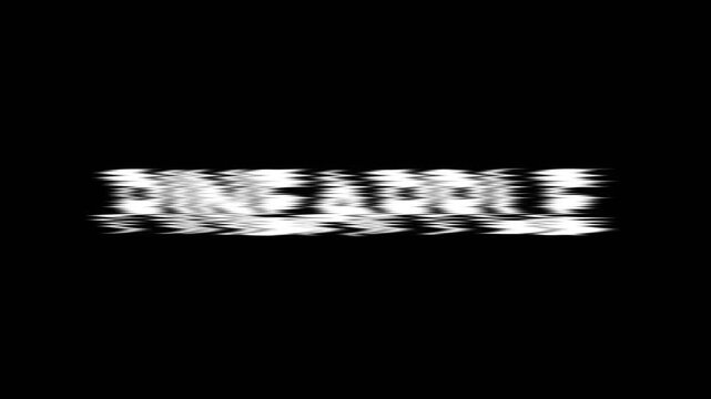 Bold white pineapple text animation on black background, ideal for tropical themes, food branding, and fresh fruit visuals.